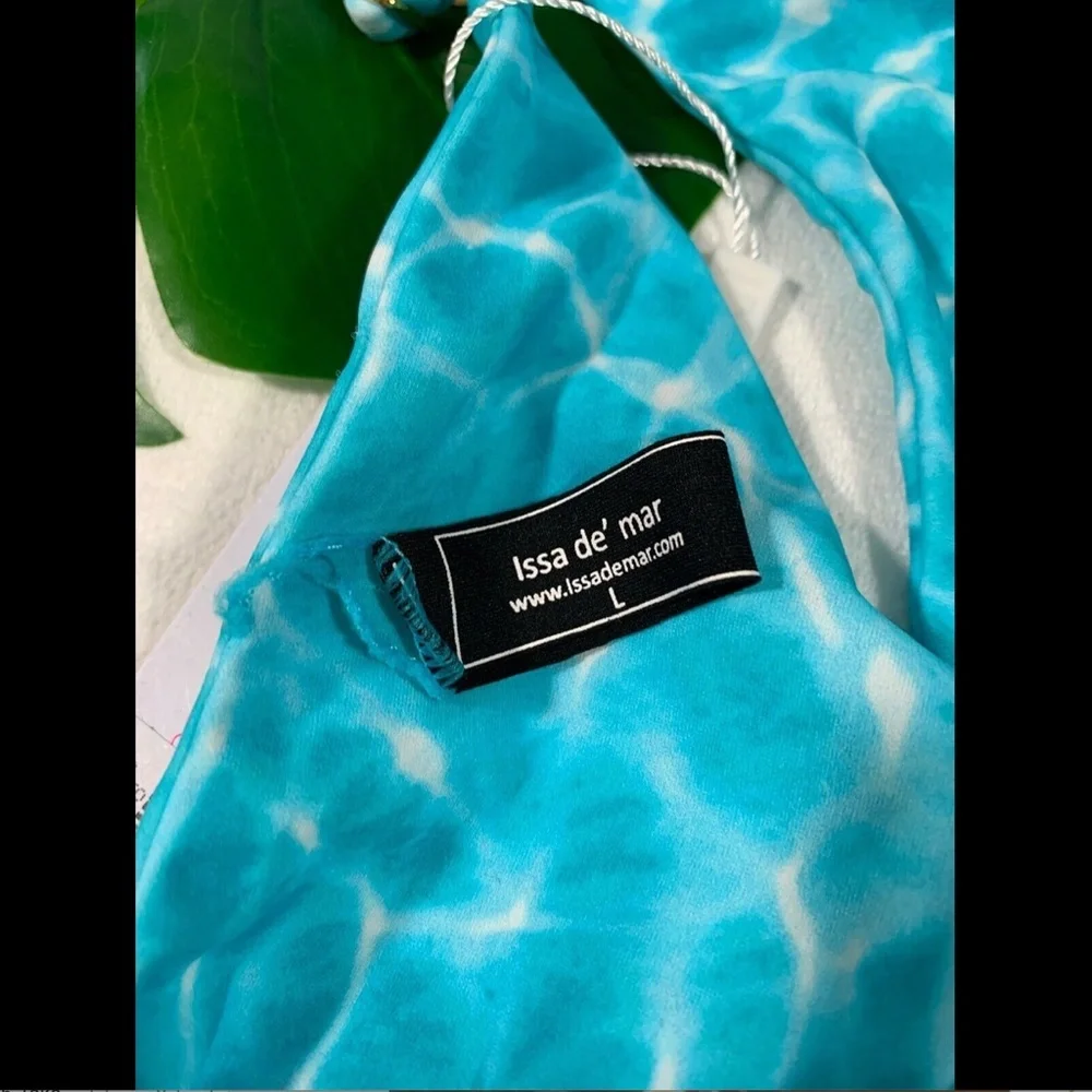 NWT $78 Issa de'‎ Mar Bondi Brazilian bikini Bottom Blue [ SZ Large ]